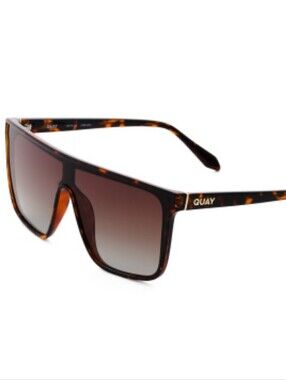 Quay Australia Nightfall Polarized Tortoiseshell Shield Sunglasses